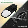 Left side door mirror for toyota rav4 in glossy black plastic with manual folding and mounting bracket shown from back side