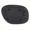 Black plastic left side heated mirror glass backing plate for toyota rav4 2013-2018 showing back side with brackets