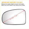 Left side heated white mirror glass for toyota prius 2009-2016 with black frame and 18.5 cm reflective surface