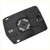 Black plastic rearview mirror housing with circular fan design and white stripes for left side ford f-150 mirror glass back view