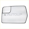 Black-framed power fold left side view mirror glass for ford f-150 2011–2014 shown from the back side