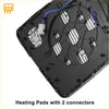Back side of black plastic heating pad with two connectors for left white mirror glass heated for Toyota Tundra 2007-2023