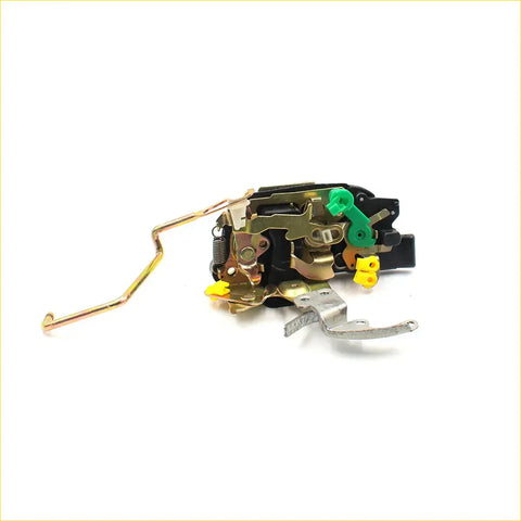 Lh door lock latch for toyota hilux 1997-2005 showing black and gold lock mechanism with green and yellow plastic parts