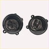 Black circular fog light lamps with clear lenses and brackets for land rover range rover sport lr3 lh and rh sides