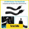 Black plastic and metal curved outer tie rod ends with threaded rods for mitsubishi pajero 4wd lh and rh side