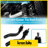 Black rubber-coated metal outer tie rod ends with threaded shafts for mitsubishi pajero 4wd lh and rh set