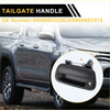 Black plastic liftgate latch tailgate handle with sleek rectangular design and mounting hardware for toyota tundra 2007-2021