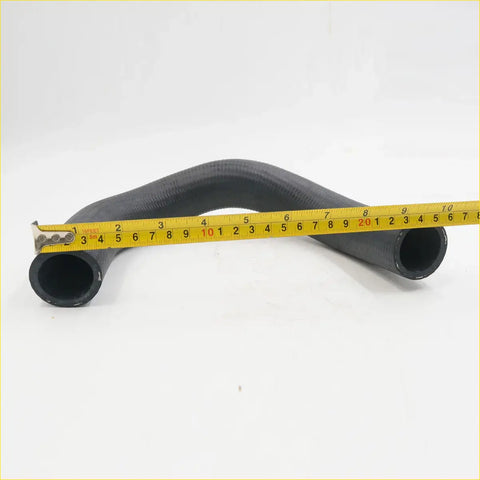 Black rubber lower radiator hose for Nissan Datsun 510 with ribbed texture and reinforced ends 10 inches long