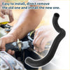 Black rubber lower radiator hose with brass clamp for Toyota Highlander 2015-2019 shown from the back side