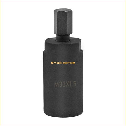 Black rygo m33x1.5 flywheel puller tool adapter with hex drive and matte finish for Suzuki Ozark 250 LT-F250