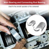 Silver metallic main bearing and connecting rod bearings neatly arranged in a circular inset for toyota tacoma kit