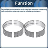 Two metallic silver split crankshaft bearings with polished finish and precise markings for toyota dyna 1984-1988 main bearing set