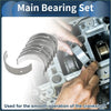 Set of metallic c-shaped main engine bearings in silver for crankshaft support for toyota highlander 2002-2004