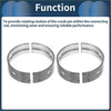 Two silver metallic split crankshaft bearing shells with holes from main bearing set for toyota land cruiser 1969-1980