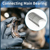 Main bearing set for Toyota sprinter with silver metallic curved u-shaped connecting main bearing and machined edges