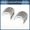 Set of polished metallic main bearings with semi-circular design for toyota starlet engines 1969 to 1996