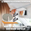 Grey white plastic makeup mirror cover clip with black metal mounts and orange pry tool for scion 4wd ute offroad use