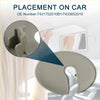 Beige plastic sun visor clip with u-shaped design and molded tabs for secure attachment on grey makeup mirror cover for scion 4wd ute offroad