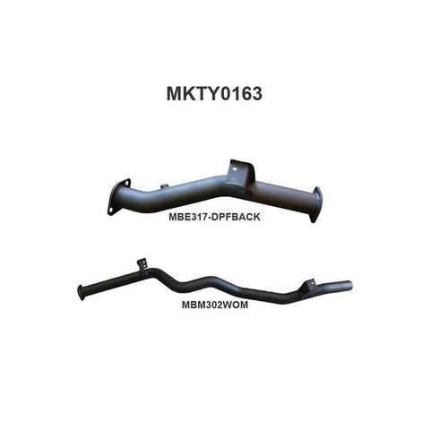 Manta 3" Dpf Back Exhaust Quiet Fits VDJ76 V8 Wagon