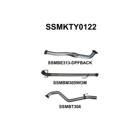 Manta 3" Dpf Back Exhaust Quiet Fits Hilux Gun126R 2.8L
