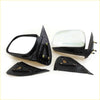 Black plastic manual door wing mirror assembly with chrome reflective surface for toyota hilux 2005-2012 shown from back