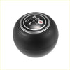 Black spherical manual gear stick shift knob with silver rim and white red pattern for toyota land cruiser 74-84