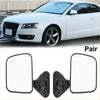 Black plastic side mirror assemblies for audi shown from the back with manual rearview mirror glass for toyota hilux use