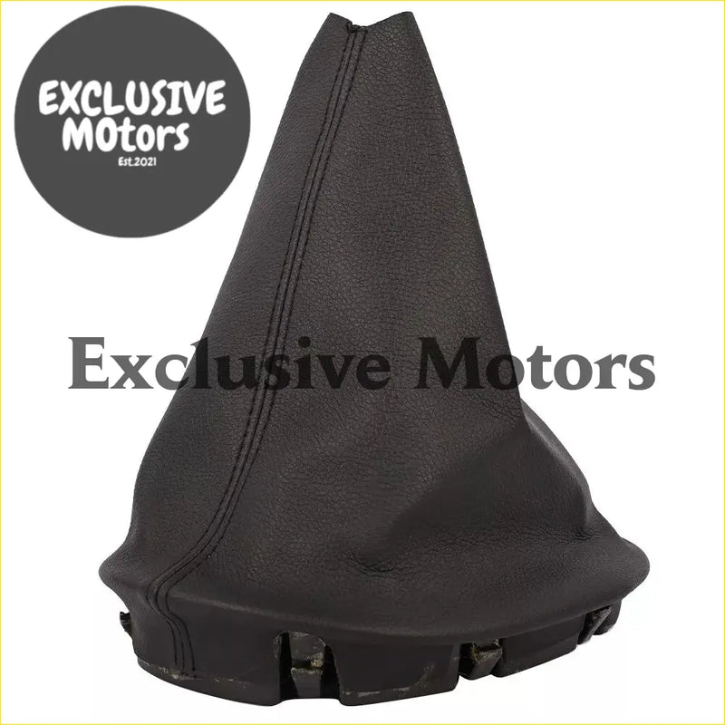 Black leather manual shifter gear boot for holden commodore vt vx vu with stitched seams and textured surface