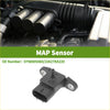 Black plastic map sensor for Toyota Avensis 2000-2003 with rectangular housing two mounting tabs and cylindrical protrusion