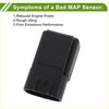 Black plastic map sensor connector with rectangular molded housing for toyota caldina 1992-2002 backside view
