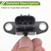 Black plastic map sensor with rectangular connector and two mounting holes for toyota matrix 2004-2006 backside view