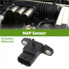 Black plastic map sensor for toyota matrix 2004-2006 with rectangular body mounting tabs and cylindrical top protrusion