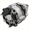 Silver metallic maxpeedingrods 12 v 85 a alternator with black plastic parts and visible wiring for holden cars