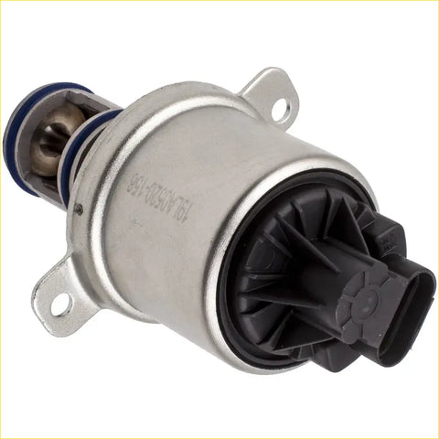 Silver metallic maxpeedingrods diesel egr valve with black plastic parts and blue seals for 4wd ute offroad use