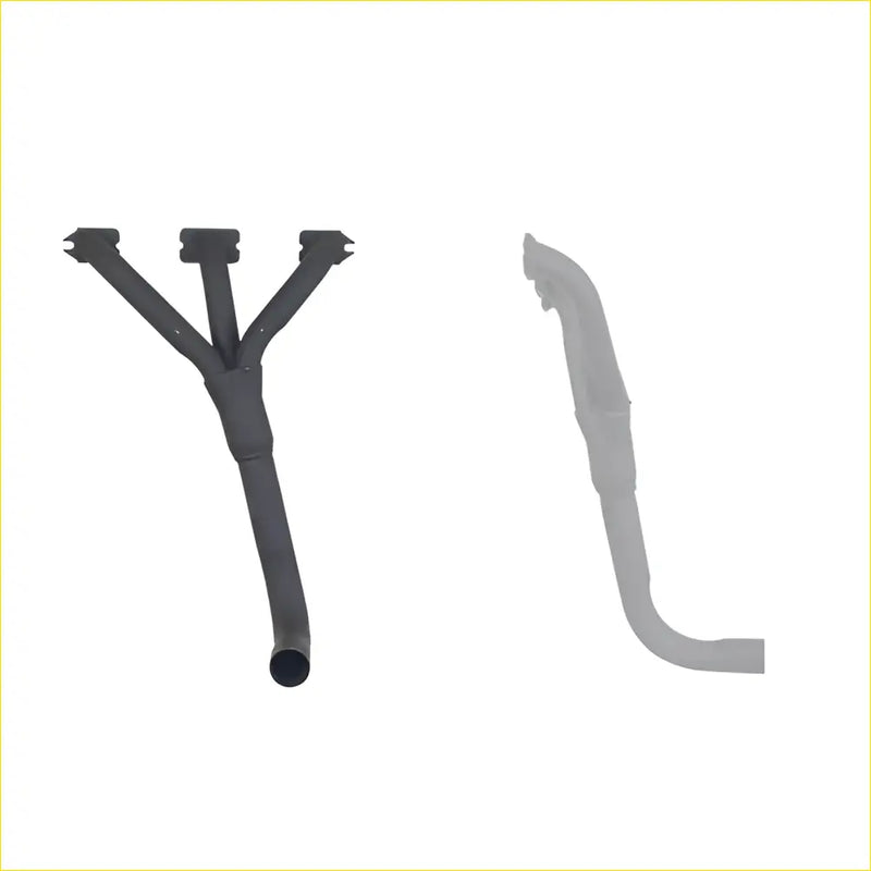 Black metal exhaust manifold and header pipe assembly for mini all except cooper s with gasket dsf006 shown from back side