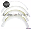 White plastic mini wheel arches miglia fender liners shown from the back for automotive use