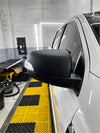 Matte black mirror cover with integrated led turn signal for ford ranger px1 px2 px3 2012-2021 on white vehicle