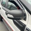 Black matte side mirror cover with integrated turn signal for ford ranger px1 px2 px3 2012-2021 on white truck