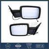 Black rectangular car side mirror with sleek modern design and wiring for electric adjustment for ram 1500 2500