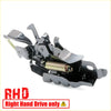 Black metal car door latch for toyota hilux 1997-2005 showing back side with internal springs and lever mechanism