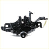Black metal car door latch mechanism with spring and mounting points for toyota hilux 1997-2005 back side view