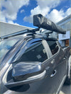 Black ridge road roof rack with integrated led light bar and storage bag on monsoon bonnet guard ldv t60 maxus 2017 2020