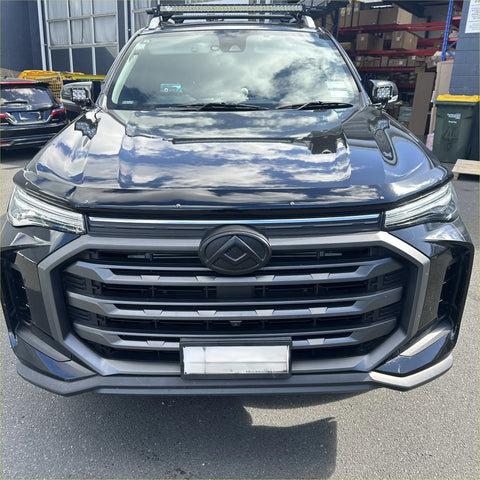 Black matte finish monsoon and bonnet guard ldv t90 2022+ suv with aggressive grille and sleek led headlights