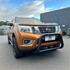 Bronze nissan navara np300 pickup with black monsoon bonnet guard and oem style front bumper guard 2015-2020