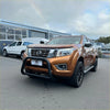Bronze nissan navara np300 2015-2020 with black monsoon bonnet guard and alloy wheels oem style front bumper guard