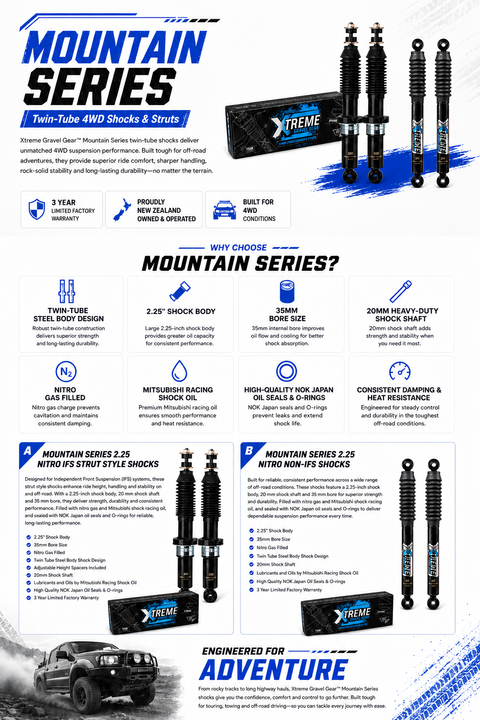 XGG Mountain Series 40-50mm Lift Kit - Nissan Navara NP300 D23 (2014