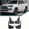 Black plastic mud flaps with mounting hardware for toyota 4runner 2010-2023 splash guard back side view