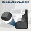 Black rubber mud flap splash guard set for Toyota 4Runner 2010-2023 shown from the back side