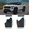 Black plastic mud flaps kit for toyota tacoma 2024 plus with no drill installation splash guards back side view