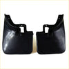 Black rubber mud flaps set for nissan navara d22 1997-2005 with molded mounting brackets shown from back side